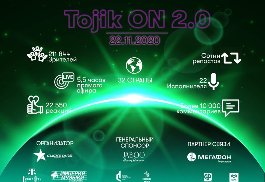 МегаФон Таджикистан помог онлайн-концерту “Tojik On 2.0”