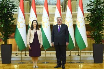 Встреча Президента Таджикистана с действующим председателем ОБСЕ, Министром иностранных дел Королевства Швеция