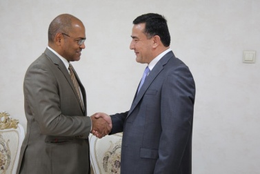 Встреча первого замминистра МВД Республики Таджикистан с послом Индии
