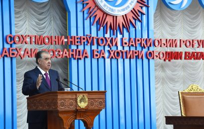 Речь Президента Республики Таджикистан Эмомали Рахмона на встрече со строителями гидроэлектростанции «Рогун»