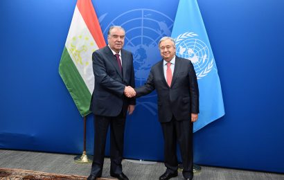 Встреча Президента Республики Таджикистан Эмомали Рахмона с генеральным секретарем ООН Антонио Гутерришем