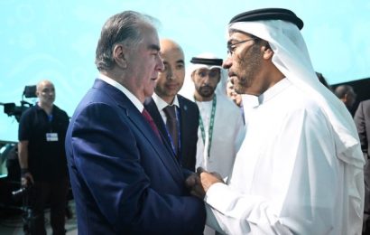 ОАЭ: Лидер нации Эмомали Рахмон встретился с Государственным министром Ахмедом Али аль-Сайегом