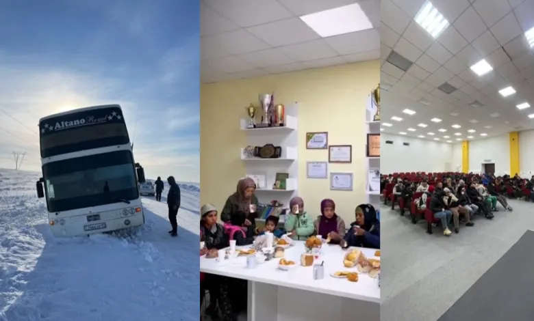 В Казахстане автобус с гражданами Таджикистана съехал в кювет🎬