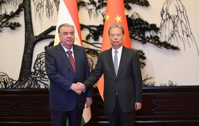 Встреча Президента Таджикистана с Председателем Постоянного комитета Всекитайского собрания народных представителей КНР