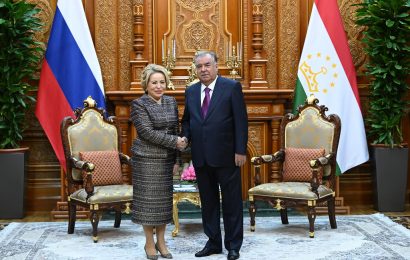 Президент Республики Таджикистан принял Председателя СовФеда РФ Президент Республики Таджикистан принял Председателя СовФеда РФ