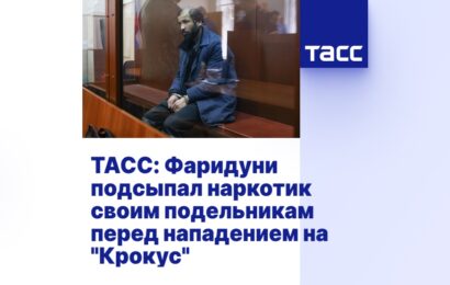 ТАСС: Фаридуни подсыпал наркотик своим подельникам перед нападением на «Крокус» ТАСС: Фаридуни подсыпал наркотик своим подельникам перед нападением на «Крокус»