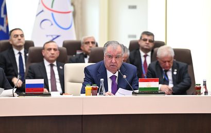 Президент Республики Таджикистан выступил на заседании Совета глав государств ШОС+ Президент Республики Таджикистан выступил на заседании Совета глав государств ШОС+