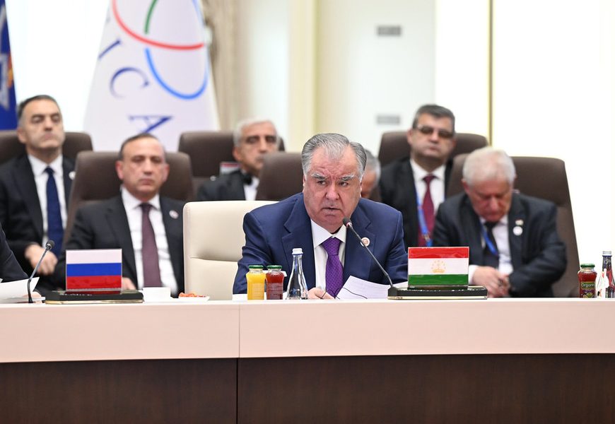 Президент Республики Таджикистан выступил на заседании Совета глав государств ШОС+ Президент Республики Таджикистан выступил на заседании Совета глав государств ШОС+